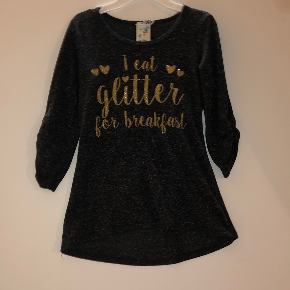 Black shirt with gold print